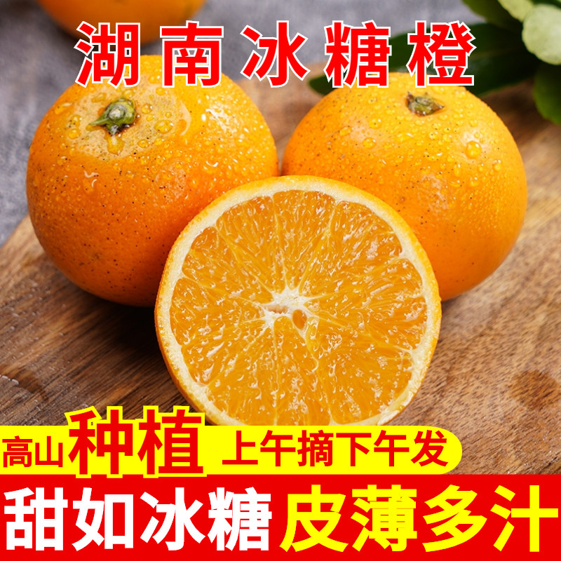 湖南农家冰糖橙小甜橙新鲜水果当季手剥橙果园直发400g约3-5个