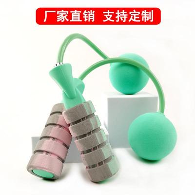 新款双轴承三色涂鸦手柄负重绳家庭两用跳绳健身运动无绳跳绳定制
