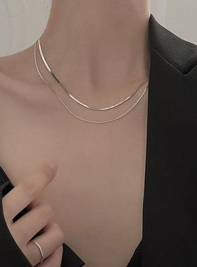 欧美双层短款苏菲蛇锁骨钛钢嘻哈项链女2025年小众冷淡风简约定制