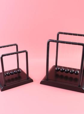 方型黑色牛顿撞球混沌摆 碰碰球撞球摇摆球 趣味桌面装饰摆件礼品