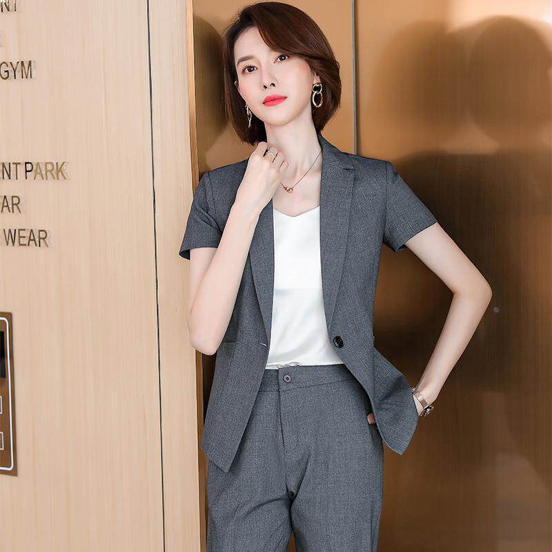 院短袖职业女裙套装师工作服修身商务珠宝教师女制服套裙