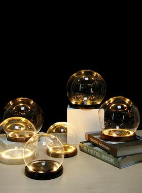 直供玻璃永生花玻璃罩展示盒防尘罩手办手模罩子透明桌面摆件定制