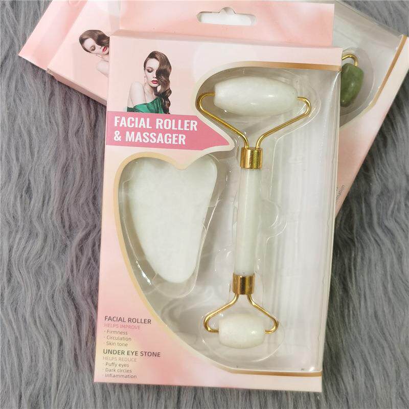 白玉滚轮刮痧板套装刮痧片玉器按摩器玉石刮痧板按摩滚轮制定