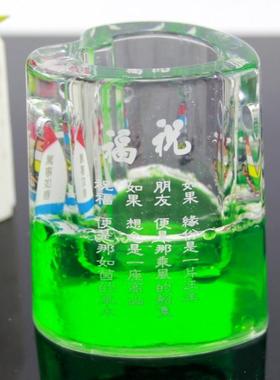 创意心形入油漂浮祝福语笔筒 亚克力摆件礼品店好销定制