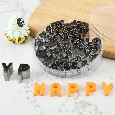不锈钢英文26字母饼干模具大写字母胡萝卜刻字蔬菜水果切模定制