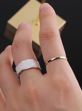 珐琅戒指 复古小众设计感女 古着vintage饰品精致轻奢日系韩i定制