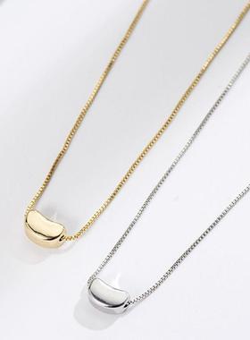 潮牌小众设计感韩版感s925银相思豆项链女光身吊坠锁骨链饰品