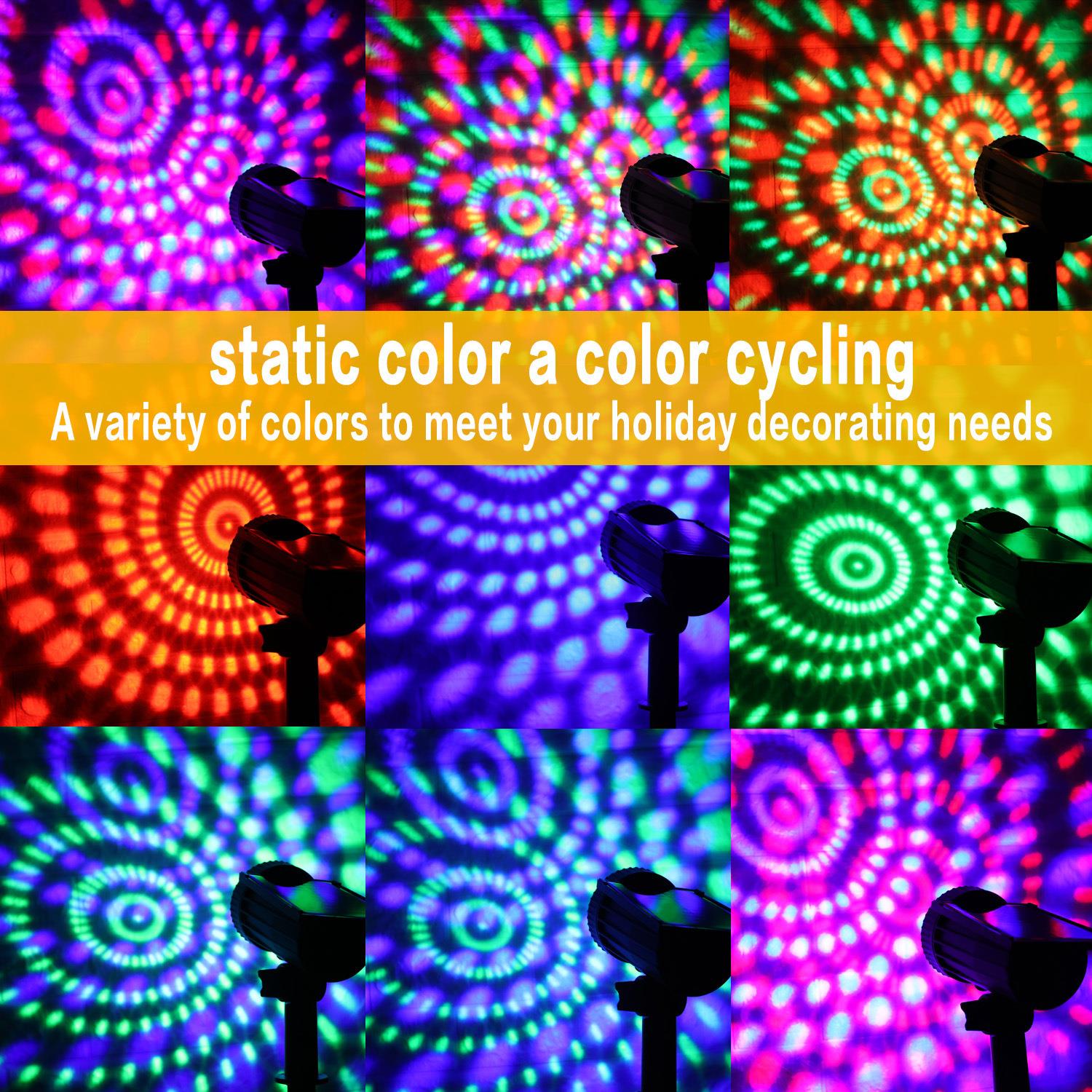 太阳能投影射灯多彩变色草坪灯水滴灯投光壁灯道路庭院花园照树灯