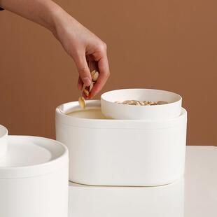 懒人双层客厅家用放糖果零食收纳桶嗑吃瓜子盒神器桌面小号垃圾桶