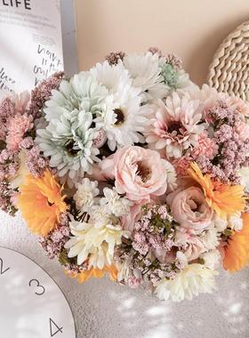 仿真花扶郎花束非洲菊太阳花家居装饰婚庆手捧花玫瑰花墙MW83115