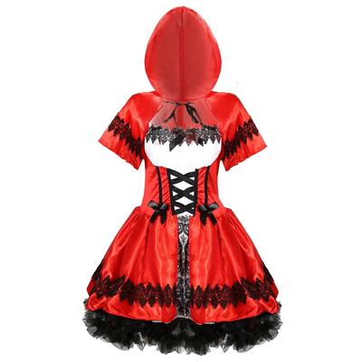 S-XXXL 大码外贸欧美女士万圣节女装角色扮演小红帽服装 游戏制服