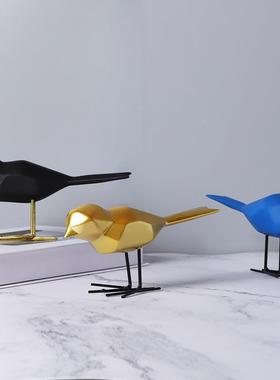 北欧风树脂小鸟工艺品 办公室家居玄关客厅软装饰品创意 摆件定制