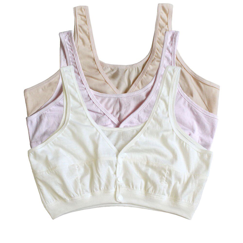 中老年女士针织棉前开扣文胸 哺乳文胸大码内衣无钢圈背心式