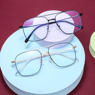 近视眼镜框女可配镜片带度数大脸显双梁男眼睛架超轻框架显脸小定