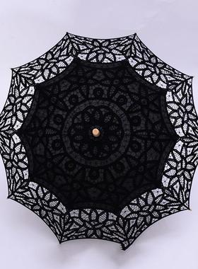 刺绣工艺花边蕾丝伞 棉布吊装舞蹈摄影装饰伞 婚礼欧美旅游洋伞定