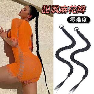 假发辫子100cm超长麻花辫马尾加长拳击辫辣妹造型假发马尾定制