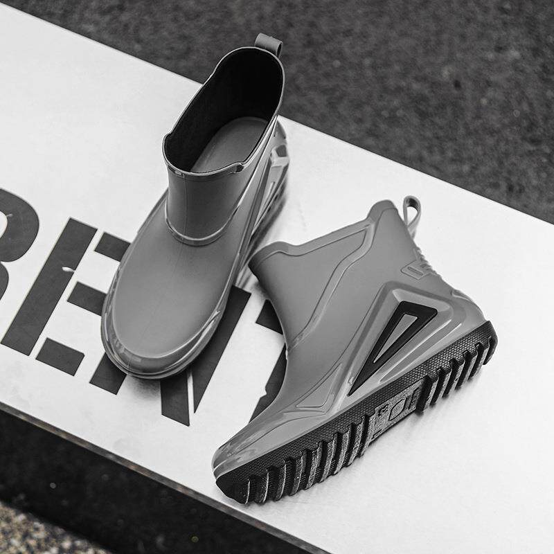 时尚儿童雨靴男款中大童户外玩水雨鞋亲子款户外洗车防滑胶鞋定制