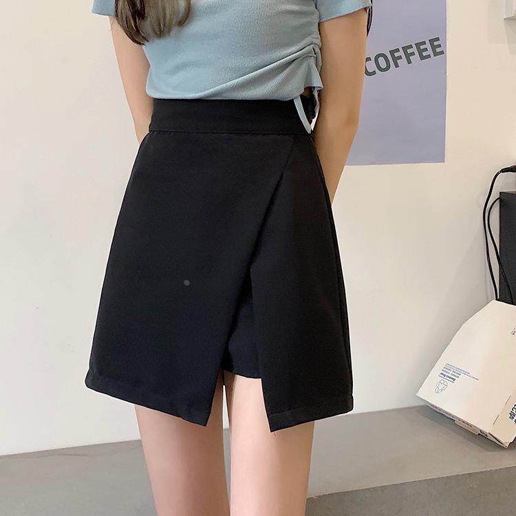 黑色开叉西装半身裙女秋冬包臀a字短裙子高腰显半裙包裙裙裤定制