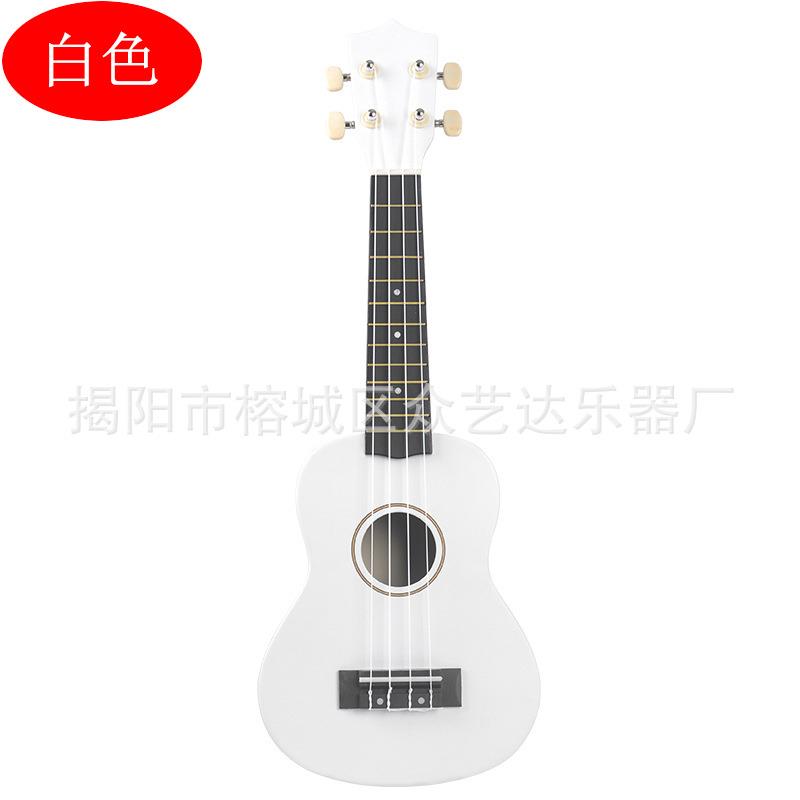 21寸白色尤克里里 初学者高颜值小吉他女生儿童入门碳纤维ukulele 乐器/吉他/钢琴/配件 儿童吉他 原图主图