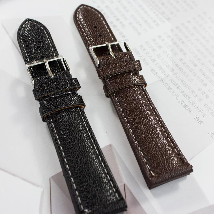 P12手表带柔软防水耐用皮带棕色黑色 表带20/18/16mm定制
