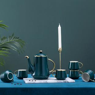 景德镇陶瓷茶具水具镀金镶金咖啡具带茶盘带杯子欧式风格送礼佳品