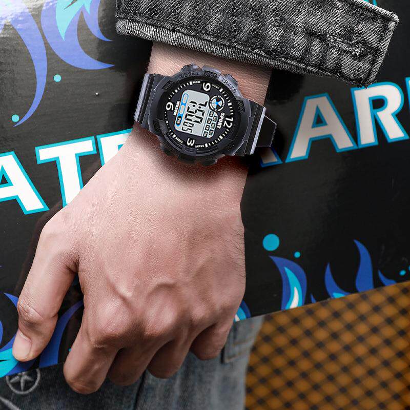 手表男学生潮流儿童青少年初中高中生运动防摔夜光闹钟防水电子表