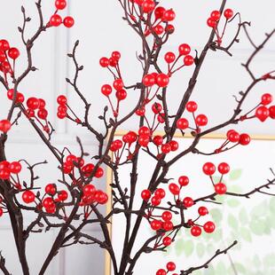 北美仿真冬青果子 仿真果浆 干枝婚庆装饰红果仿真果