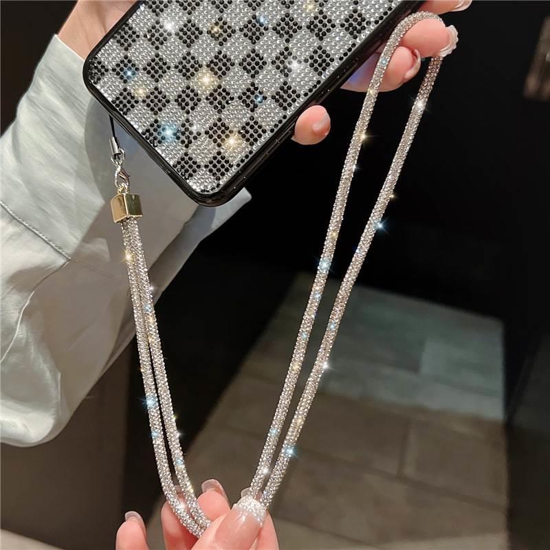 水钻手机挂绳创意镶钻长款挂脖链子短款手腕挂绳网红同款证件挂件
