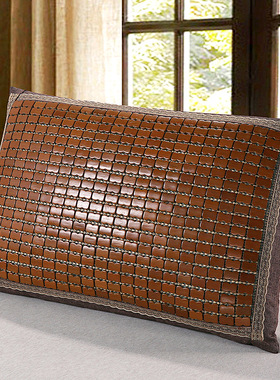 夏天双面碳化麻将枕套 夏季凉席枕头套 单人竹席枕套枕席 45x70cm