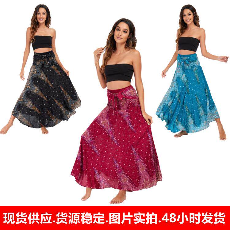 S013春款休闲泰国欧美连衣裙半身裙度假裙大摆裙肚皮舞定制
