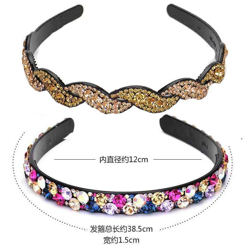 发箍宽边简约发饰韩国水钻百搭发卡优雅淑女头箍韩版压发圈头箍