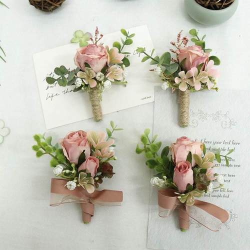 艺雅阁273复古仿干花商务庆典胸花手花结婚用品影楼拍照道具