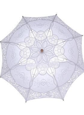 现货花边棉质蕾丝伞婚庆用品新娘伞西式宫廷宴会工艺伞太阳伞定制