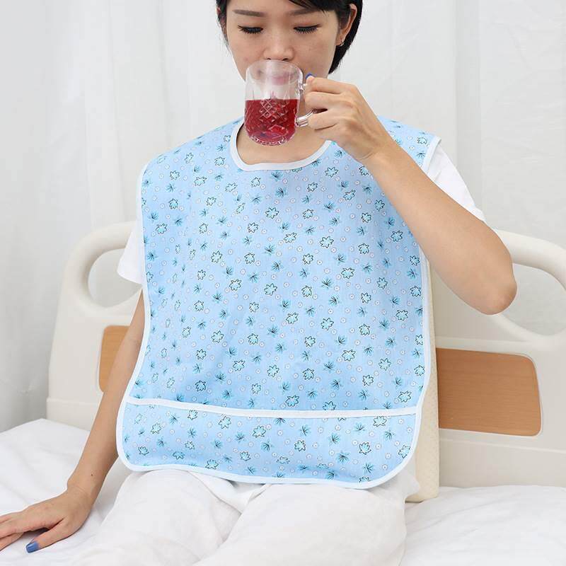 成人老人用餐吃饭防止弄脏衣服用口水巾印花款成人围兜隔尿围嘴