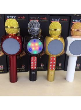 ws1816发光无线蓝牙麦克风手机K歌宝WS858 神器蓝牙话筒插卡定制