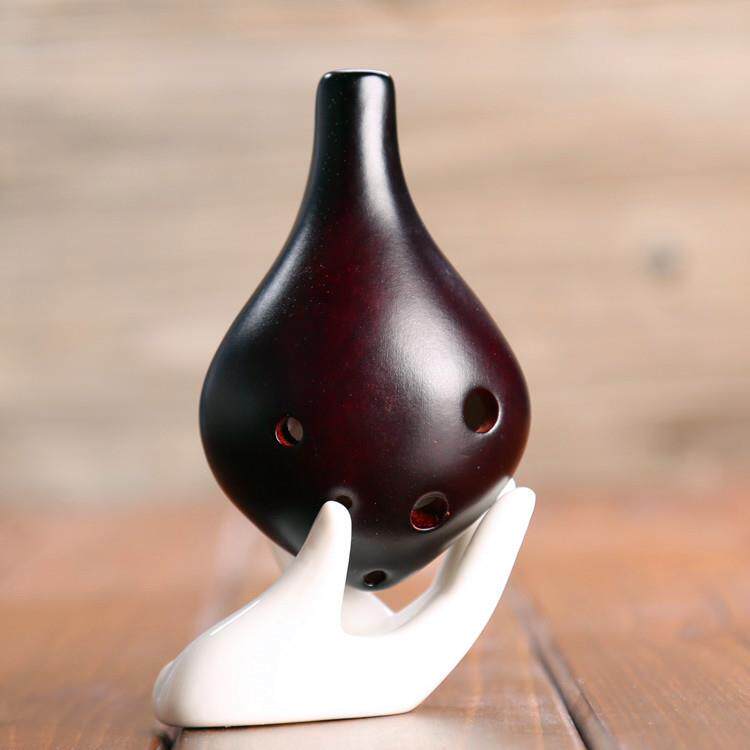 上新裂纹陶笛6孔 陶瓷制作 民族乐器 初学 教学六孔陶笛定制