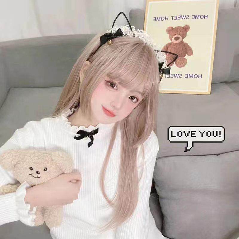 洛丽塔可爱猫耳朵铃铛发箍日系甜美lolita蕾丝花边镂空欲风发定制