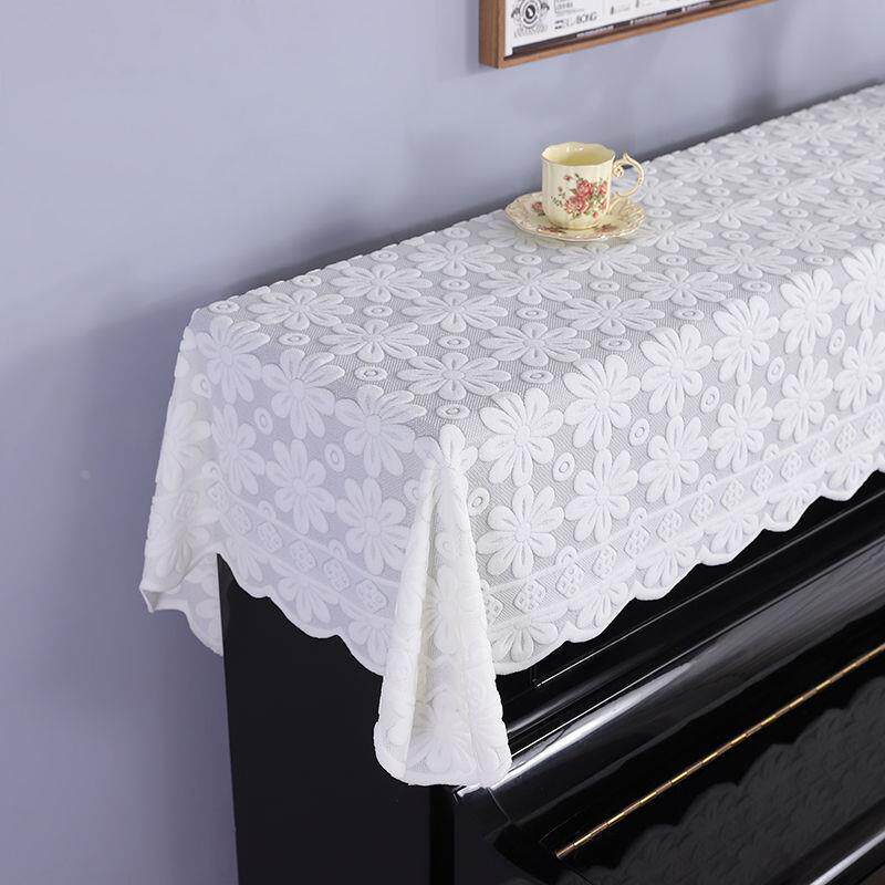 钢琴防尘罩蕾丝钢琴罩半罩现代简约清新美式电子盖布白色盖巾布艺
