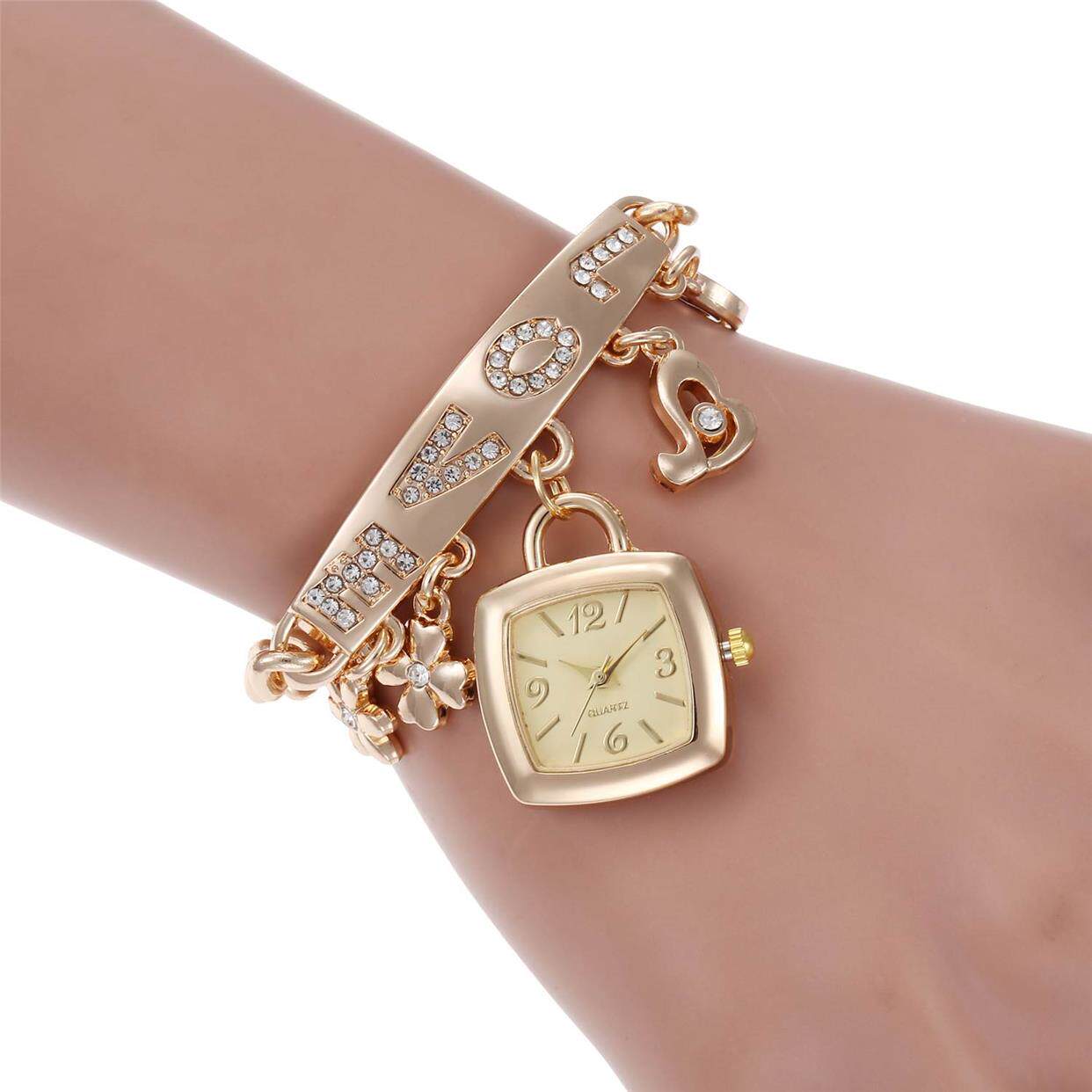 外贸热销 女士不锈钢手链表 欧美时尚LOVE手链表 厂家现货