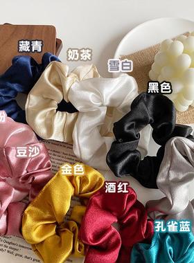 法式大肠发圈ins简约缎面复古猪大肠圈bm肥肠发绳女紫色韩系定制