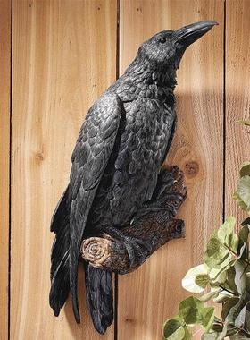 乌鸦艺术创意树脂工艺品摆件家居庭院摆件挂饰艺术创意乌鸦定制