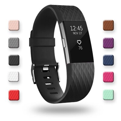 适用于Fitbit charge2 手环腕带3D钻石纹替换表带现货