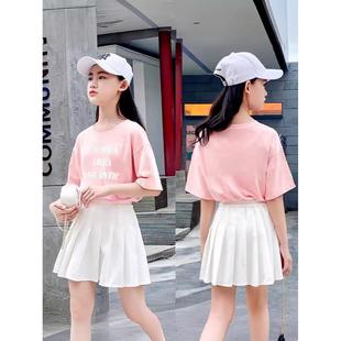 女童半身裙2025夏天新款白色学院风中大童百褶裙套装儿童洋气短裙