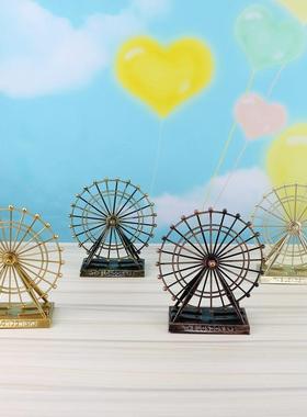 20551摩天轮模型金属铁艺摆件 北欧装饰橱窗创意家居工艺品金色定