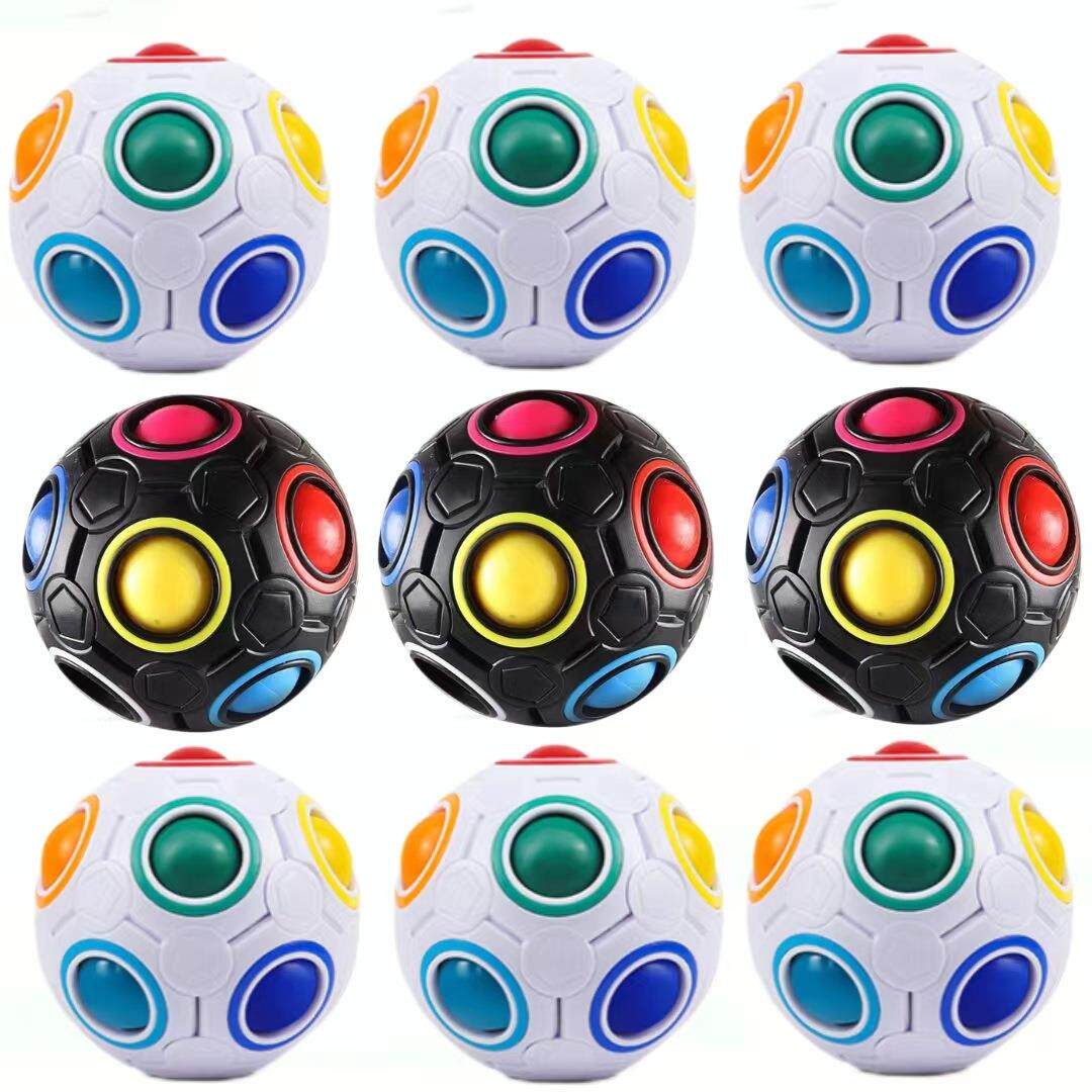 益智手指足球玩具十二孔减压玩具指尖魔方魔力彩虹球定制