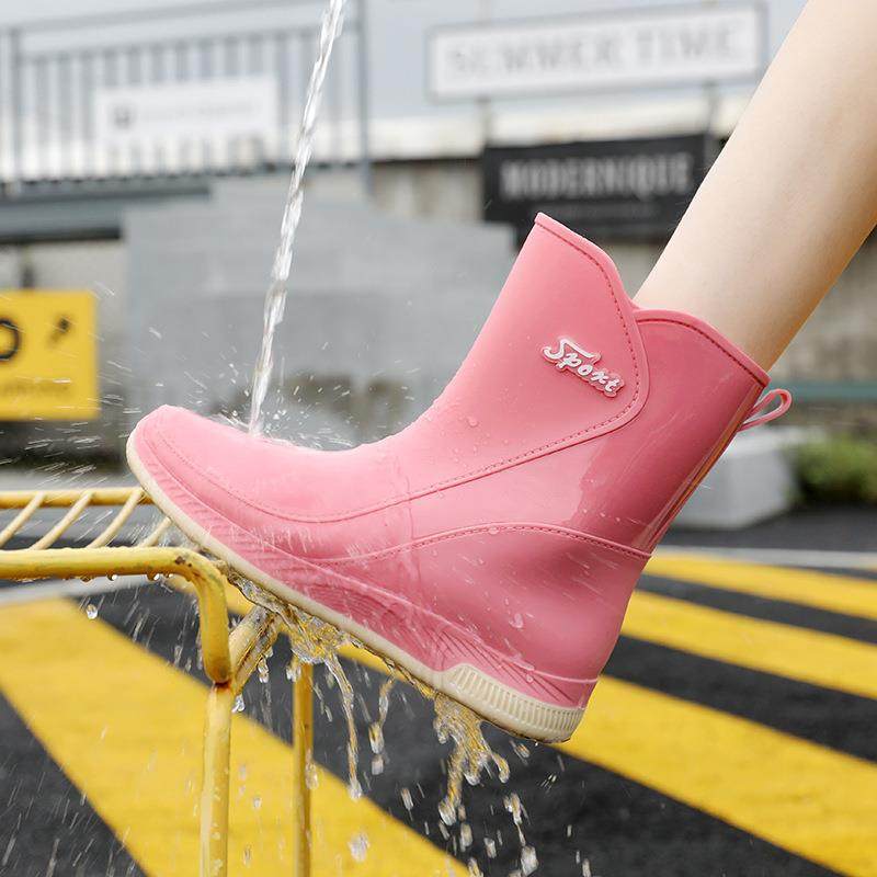 雨鞋女款加绒保暖厚底时尚水鞋防滑防冻加棉雨靴厨房外穿工作水靴