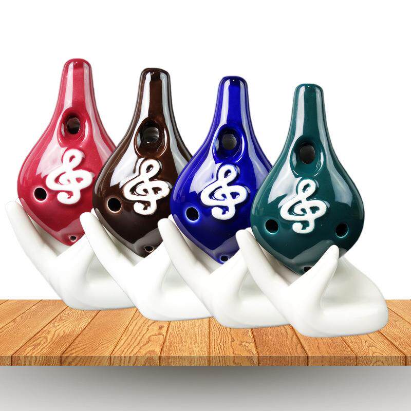 音字符陶笛 乐器 陶笛6孔ac调六孔笛子长嘴色釉陶笛卡通弘音定制