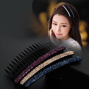 发梳插梳刘海梳 韩国水钻发夹头饰简约发插发箍带齿大小号卡定制