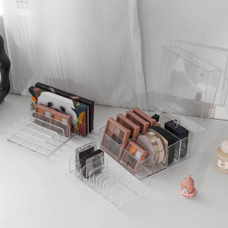 眼影盘收纳架透明亚克力彩妆粉饼盒化妆品腮红置物架子桌面分隔格
