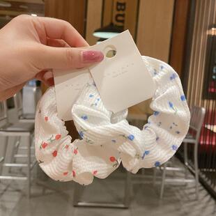 碎花大肠发圈白色布艺小花BM同款发绳韩版网红绑头皮筋丸子头定制
